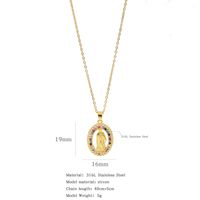 316L Stainless Steel  Simple Style Classic Style Inlay Color Block Zircon Pendant Necklace sku image 7