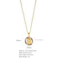 316L Stainless Steel  Simple Style Classic Style Inlay Color Block Zircon Pendant Necklace sku image 4