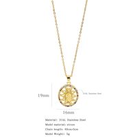 316L Stainless Steel  Simple Style Classic Style Inlay Color Block Zircon Pendant Necklace sku image 8