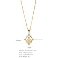 316L Stainless Steel  Simple Style Classic Style Inlay Color Block Zircon Pendant Necklace sku image 11