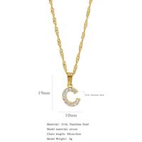 304 Stainless Steel Simple Style Classic Style Inlay Constellation Zircon Pendant Necklace sku image 3