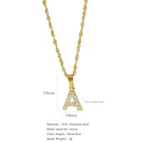 304 Stainless Steel Simple Style Classic Style Inlay Constellation Zircon Pendant Necklace sku image 1