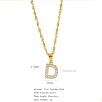 304 Stainless Steel Simple Style Classic Style Inlay Constellation Zircon Pendant Necklace sku image 4