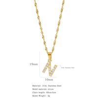 304 Stainless Steel Simple Style Classic Style Inlay Constellation Zircon Pendant Necklace sku image 14