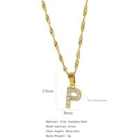 304 Stainless Steel Simple Style Classic Style Inlay Constellation Zircon Pendant Necklace sku image 16