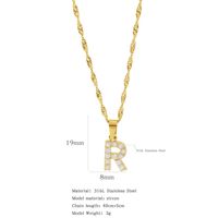 304 Stainless Steel Simple Style Classic Style Inlay Constellation Zircon Pendant Necklace sku image 18