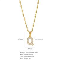 304 Stainless Steel Simple Style Classic Style Inlay Constellation Zircon Pendant Necklace sku image 17