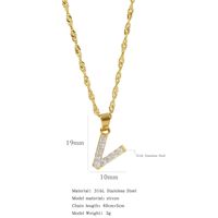 304 Stainless Steel Simple Style Classic Style Inlay Constellation Zircon Pendant Necklace sku image 22