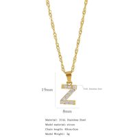 304 Stainless Steel Simple Style Classic Style Inlay Constellation Zircon Pendant Necklace sku image 26