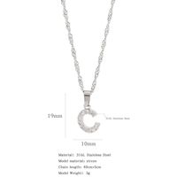 304 Stainless Steel Simple Style Classic Style Inlay Constellation Zircon Pendant Necklace sku image 29
