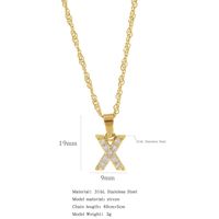 304 Stainless Steel Simple Style Classic Style Inlay Constellation Zircon Pendant Necklace sku image 24