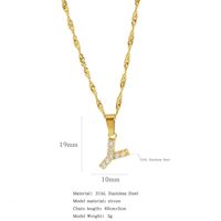 304 Stainless Steel Simple Style Classic Style Inlay Constellation Zircon Pendant Necklace sku image 25