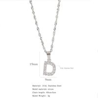 304 Stainless Steel Simple Style Classic Style Inlay Constellation Zircon Pendant Necklace sku image 30