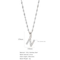 304 Stainless Steel Simple Style Classic Style Inlay Constellation Zircon Pendant Necklace sku image 40