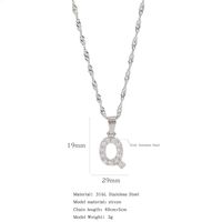304 Stainless Steel Simple Style Classic Style Inlay Constellation Zircon Pendant Necklace sku image 43