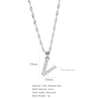 304 Stainless Steel Simple Style Classic Style Inlay Constellation Zircon Pendant Necklace sku image 48