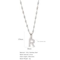 304 Stainless Steel Simple Style Classic Style Inlay Constellation Zircon Pendant Necklace sku image 44