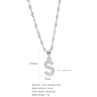 304 Stainless Steel Simple Style Classic Style Inlay Constellation Zircon Pendant Necklace sku image 45