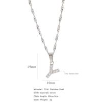 304 Stainless Steel Simple Style Classic Style Inlay Constellation Zircon Pendant Necklace sku image 51