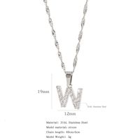 304 Stainless Steel Simple Style Classic Style Inlay Constellation Zircon Pendant Necklace sku image 49