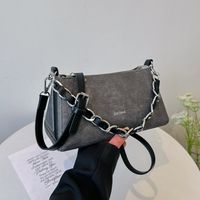Women's Medium Pu Leather Solid Color Classic Style Zipper Crossbody Bag sku image 4