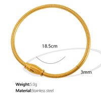 Titanium Steel 18K Gold Plated Simple Style Round Plating Lines Bracelets sku image 1