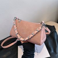 Women's Medium Pu Leather Solid Color Classic Style Zipper Crossbody Bag sku image 1