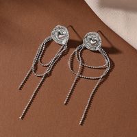 1 Paire Style Simple Style Classique Couleur Unie Incruster Alliage Strass Boucles D'oreilles main image 4