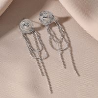 1 Pair Simple Style Classic Style Solid Color Inlay Alloy Rhinestones Drop Earrings main image 2