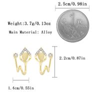 1 Pair Elegant Commute Geometric Inlay Alloy Rhinestones Gold Plated Ear Studs main image 2