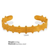 Titanium Steel 18K Gold Plated Vintage Style Simple Style Plating Irregular Leaves Bangle sku image 6