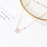 304 Stainless Steel Rose Gold Plated Elegant Sweet Plating Inlay Flower Shell Pendant Necklace main image 2
