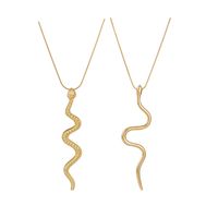 Steel 18K Gold Plated Simple Style Classic Style Twist Snake Titanium Steel Pendant Necklace main image 5