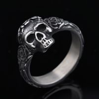 Hip-Hop Streetwear Skull 304 Stainless Steel Men's Rings main image 4