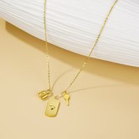 304 Stainless Steel Titanium Steel 18K Gold Plated Simple Style Classic Style Polishing Plating Heart Shape Key Lock Pendant Necklace main image 5