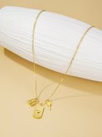 304 Stainless Steel Titanium Steel 18K Gold Plated Simple Style Classic Style Polishing Plating Heart Shape Key Lock Pendant Necklace main image 2