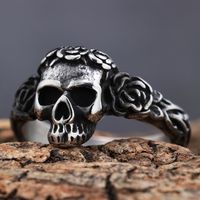 Hip-Hop Streetwear Skull 304 Stainless Steel Men's Rings main image 9