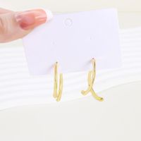 1 Pair Casual Simple Style Solid Color Iron Gold Plated Drop Earrings main image 3