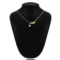 304 Stainless Steel Gold Plated Simple Style Classic Style Plating Leaves Pendant Necklace main image 3