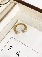 Übertrieben Französische Art Farbblock Edelstahl 304 18 Karat Vergoldet Hülse Ringe In Masse sku image 3