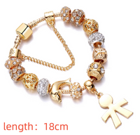 IG Style Cute Modern Style Flower Whale Alloy Brass Beaded Inlay Rhinestones Zircon Kid'S Bracelets main image 2