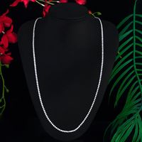 Kupfer Luxuriös Einfacher Stil Perlen Geometrisch Zirkon Dreilagige Halskette sku image 1