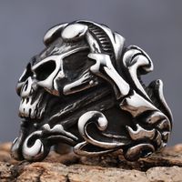 Hip-Hop Streetwear Skull 304 Stainless Steel Men's Rings main image 7