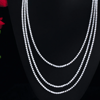 Kupfer Luxuriös Einfacher Stil Perlen Geometrisch Zirkon Dreilagige Halskette main image 7