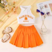 Preppy Style Sports Letter Polyester Girls Clothing Sets main image 1