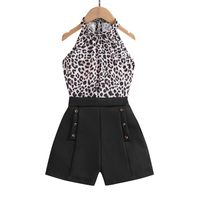 Casual Leopard Polyester Girls Clothing Sets main image 5