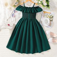 Princess Solid Color Polyester Girls Dresses main image 6