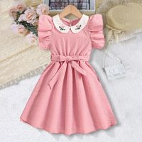 Princess Solid Color Polyester Girls Dresses main image 6