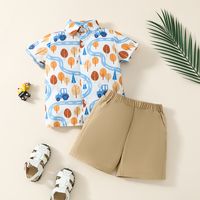 Casual Cartoon Polyester Boys Clothing Sets sku image 1