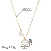 Steel 18K Gold Plated Simple Style Classic Style Plating Inlay Shell Shell Pendant Necklace main image 4